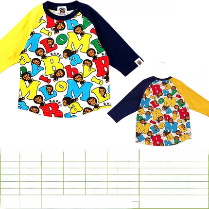 ex Cotton Long Sve T-irt Cartoon Print Spring Summer Autumn Breathable Lightweight round Ne Tee for 8 Years Old Kids