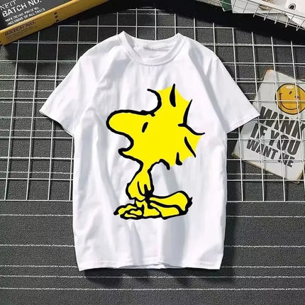 2025 New Summer Snoopy T Shirt Cartoon Short Sleeved Tees Tops Harajuku T-shirt Women Streetwear Pullover Clothes Men's Clothing