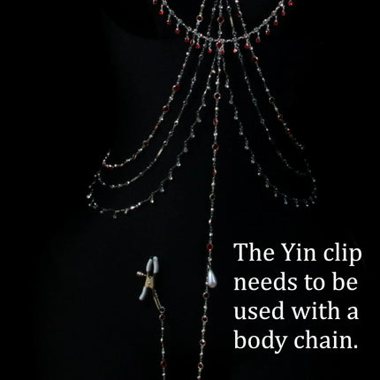 Red Tassel Gem Nipple Clamps Erotic Collar Body Chain Chest Restraint BDSM Women's Sexy Body Accessories Fetish Adult Sex Toys