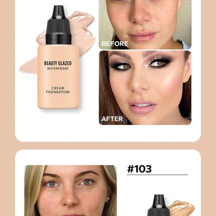 Flawless All Day: 9 Color Waterproof Concealer Foundation For Women Makeup Full Coverage Long Lasting Moisturizing