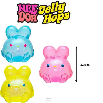 NeeDoh Jelly Hops Coelho Squishy Anti-Estresse Bola Gel Macia Anti-Ansiedade Fidget Sensorial, Brinquedo de Apertar para Present