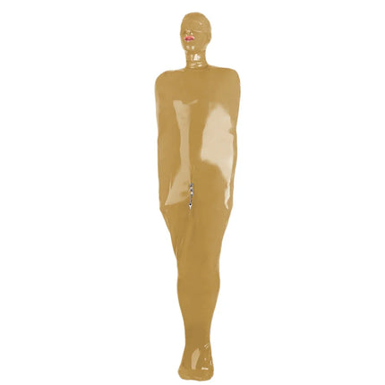 Natural & flexible adults latex bondage bag adults PVC sleeping sack open head and attached front zipper Fetish Rubber Suit