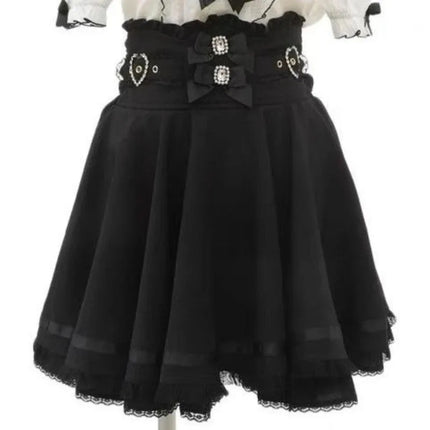 Japanese Gothic Lolita Style Shirts Women Vintage Sweet Y2k Lace Ruffles Short Sleeve Plaid Blouse Girls Casual Tops