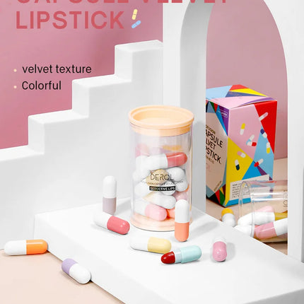 6pcs/set Long Lasting Star Mini Lipstick, Candy Color Matte Velvet Mist Portable Waterproof Lipstick Set