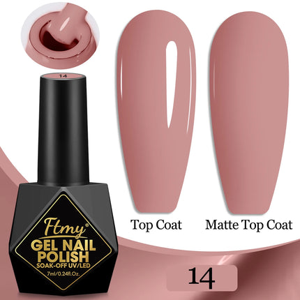 7ml Color Gel Polish Set Popular Series Nail Polish Smooth Texture Colorful Manicure UV LED Soak Off Nail Art Semi Permanent Shi