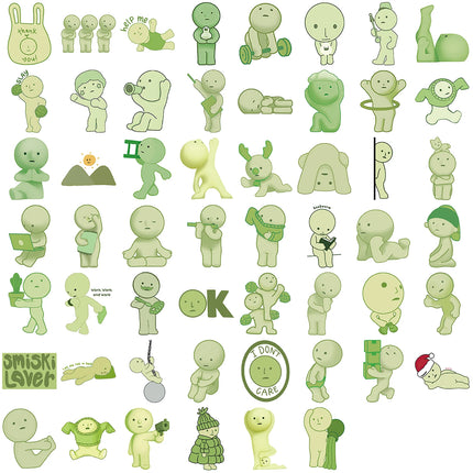 54Pcs Smiski Stickers Vinyl Waterproof  Stickers DIY Stickers Scrapbooking Phone Luggage Skateboard Waterproof Graffiti Decals