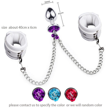 Thierry Wrist to Anal Plug Bondage Kit Handcuffs Connect with Butt Plug Adult Games SM Sex Toys for Women Men Fetish Sex Product