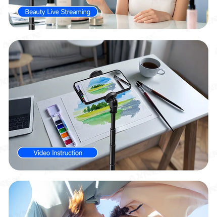 Auto Pop-Up Tripod Portable 70-Inch All-in-one Selfie Stick, Foldable Phone Holder with Bluetooth Remote for iPhone Android