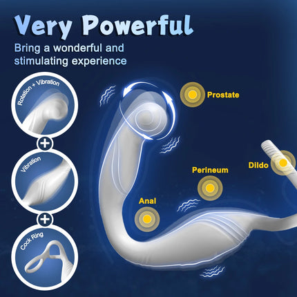Male Sex Toys Rotating Anal Vibrator Prostate Massager Dual Penis Ring Cock Rings Anal Butt Plug Vibrators Anal Toys for Men 18+