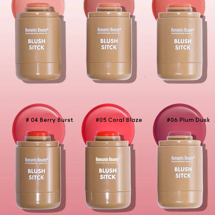 2-in-1 Cream Blush Stick - Waterproof Matte & Skin-Fusing, Long-Lasting Natural Red, Highly Pigmented & Easy Blend