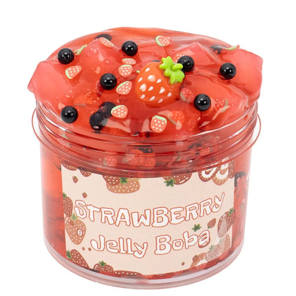 Soft 300ml/70ml Slime Kit Fruit Crunchy Non-Sticky Jelly Cube Slime Glitter Stress Relief Clear Slime Party Favor Gifts