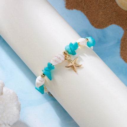 Boho Irregular Gravel Beaded Stone Anklets For Women Summer Ocean Beach Handmade Ankle Bracelet Foot Leg Chain Gift Accessories