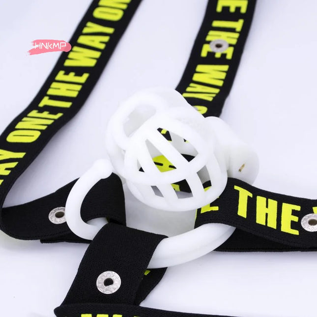 1Pc Adjustable Chastity Belt for Men with Anti-Off Device Elastic Band Scrotum Ring Toy Male Auxiliary Underwear Cage Rope