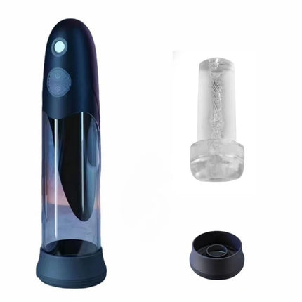Electric Waterproof Male Bath Pump with Hydro Massage Cup, Desensitizing Trainer and Private Care Accessories
