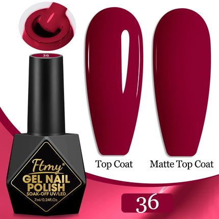 7ml Color Gel Polish Set Popular Series Nail Polish Smooth Texture Colorful Manicure UV LED Soak Off Nail Art Semi Permanent Shi