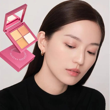 Four Color Concealer Waterproof Covers Acne Scars And Dark Circles Nasolabial Fold Lightweight Facial Brightening Foundation
