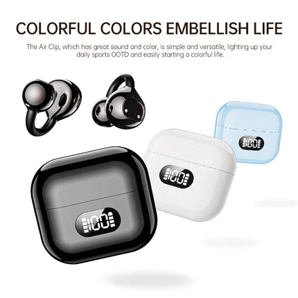 X62 Smart TWS Ear Clip Bluetooth Headphones Digital Display 150 Language Translation 30H Battery Open Ear Design for Sports 2026
