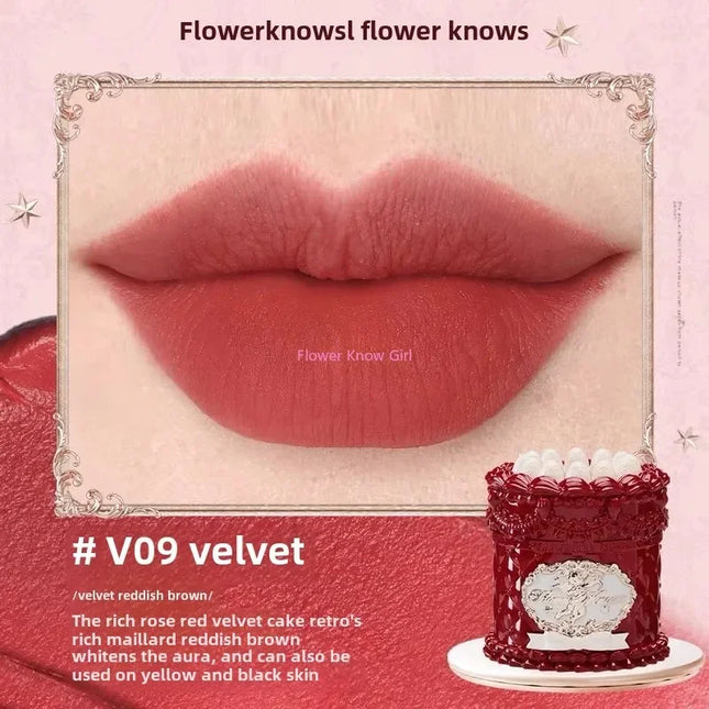 Flower Knows Strawberry Cupid Cake Lip Mud Mist Matte Velvet Lip Cream Lip Makeup 5ml