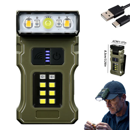 Multifunctional Mini  Flashlight with Clip, Rechargeable Rotating Magnetic Work Light,Portable Hands Free Light for EDC Outdoors