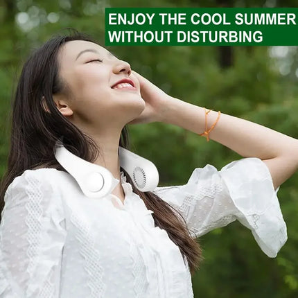 2026 New Upgrade 2026 Portable Neck Fan 4000mah Rechargeable USB Leafless Air Conditioner Bladeless Fans Hanging Neck Cooler For