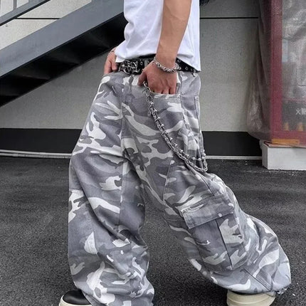 2026 Pantalones Y2K Streetwear Camouflage Baggy Cargo Jeans Pants For Men Clothing Wide Leg Oversize Long Trousers Moda Hombre