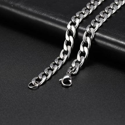 My Shape 3mm-10mm Cuban Chain Stainless Steel Necklaces for Men Male Chains Figaro Box Chain Choker Punk Jewelry 45cm 50cm 60cm