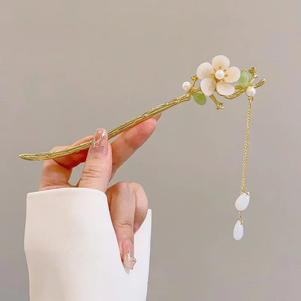 Charm Metal Hairpins Retro Antique Tassel Phoenix Student Pearl Rhinestone Butterfly Hair Stick Jewelry Wedding Hair Accessories