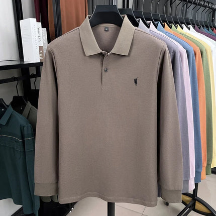 2025 New 100% Cotton High-end Brand Men's Long-sleeved Polo Shirt Autumn Fashion New Luxury Original Embroidery Top Golf T-shirt