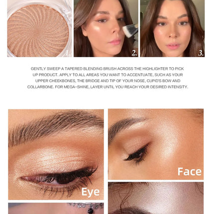 6Colors Face Brightening Highlighter Palette Monochrome Pearlescent Fine Glitter White Champagne Waterproof High Gloss Highlight