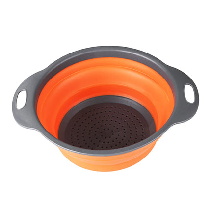 JCD 1pcs Fruit Vegetable Washing Basket Foldable Strainer Silicone Colander Dish Collapsible Drainer Filter Kitchen Storage Tool