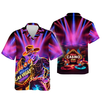 Summer Poker Casino Hawaiian Shirt Men Fashion 3d Printed Playing Card Button Down Shirt Women Lapel Short Sleeve Aloha Blouse