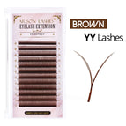 Brown YY Lashes / C / 0.07mm|8-15mix