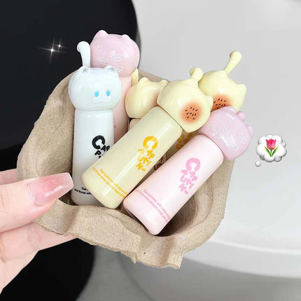 Cappuvini Cute Cat Lip Gloss Moisturizing Smooth And Long-lasting Lip Glaze 4 Shades Easy To Apply Lip Stain For Beginners
