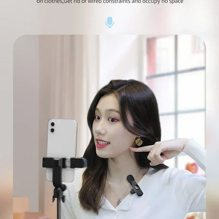 Lenovo Mini Portable Wireless Lavalier Microphone for Live Broadcast Gaming Audio Video Recording iPhone Android