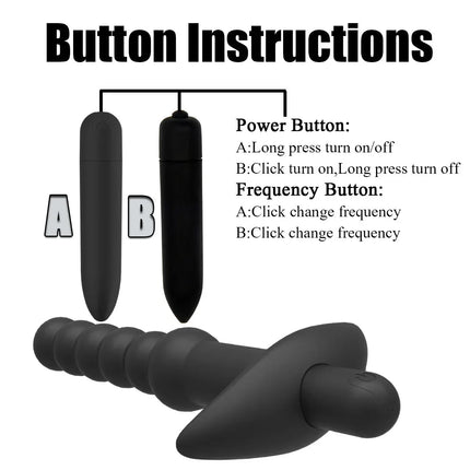 Silicone 10 Speeds Anal Plug Prostate Massager Vibrator Butt Plugs 6 Beads Sex Toys for Woman Couple Men Adult Product Sex Shop