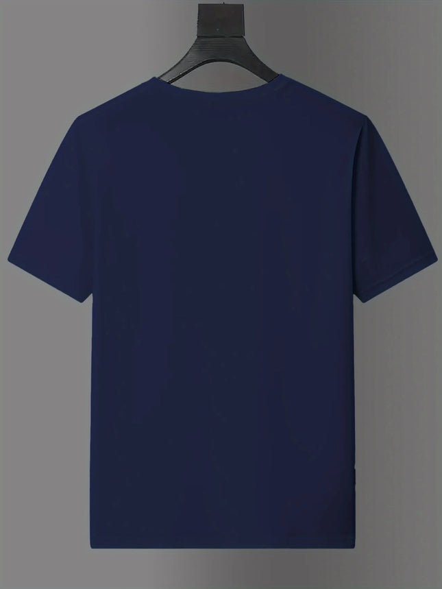 Men's Lion Lonsdale Print Short-Sleeve T-Shirt, Summer Loose and Comfortable Pure Cotton Street Style Oversized