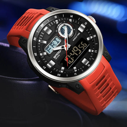 SANDA Fashion Brand Sport Electronics Watches for Men Outdoors Analog Digital Man Watch Luminous Waterproof Backlight Wristwatch