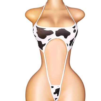Erotic lingerie women Anime cute polka dot little cow swimsuit split bikini uniform temptation lingeries sets sexy Costumes