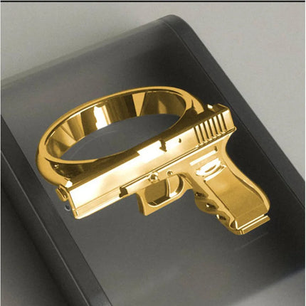 Exquisite Gun Imitation Ring Alloy Gun Ring Polishing Motorcycle Cowboy Biker Vintage Punk Men Women Cool Ring Wholesale