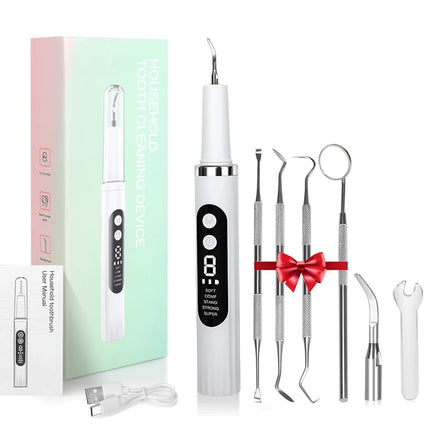 Electric Tooth Cleaner Ultrasonic Dental Scaler With 5 LED Light Plaque Calculus Tartar Remover Oral Care Teeth Cleaning Tools