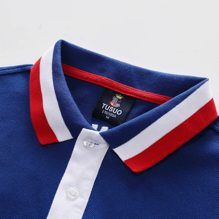 Men's polo shirt Paris France embroidery stitching color contrast classic fashion original design polo collar pure cotton
