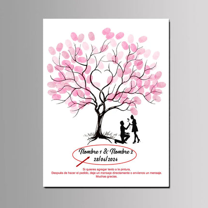 Engagement Events Party Favor Wedding Tree Canvas Painting Guest Fingerprint Signature Book Customized Lover Anniversary Gift