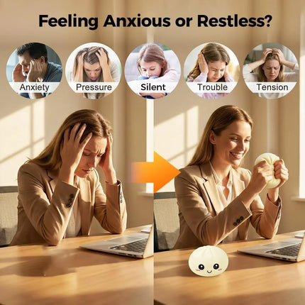 Squishes Stress Balls Fidget Sensory Toys Simulation Food Squishies Bun with Steamer Squeeze Dough Ball Gifts