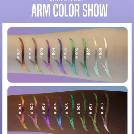 CHARMACY New 8 Color Duochrome Eyeliner Set High Pigment Glitter Eyeliner Set Waterproof Liquid Eye Liner For Women Cosmetics