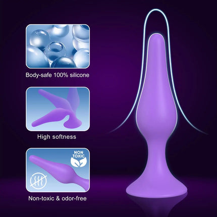 4 Sizes Silicone Dildo Sucker Anal Butt Plug Unisex Wearable Stopper Adults Sex Toys for Men Women Prostate Trainer Massager