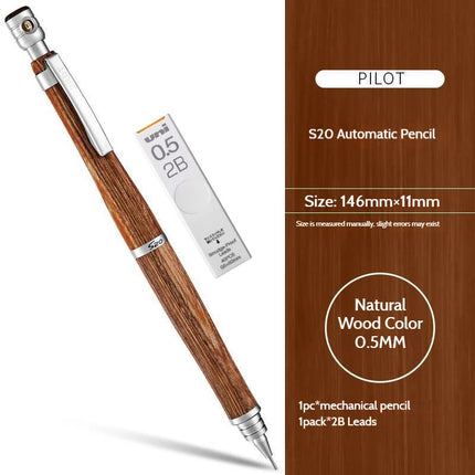 Japanese Pilot S20 Auto-Advance Mechanical Pencil,Premium Wood Body No Lead Breakage lapiseira profissional for drawing,writing