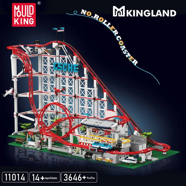 Mould King 11014 3646pcs Motorized Roller Loop Coaster Model Amusement Park Building Blocks Set Kids Adult DIY Assembly Toy
