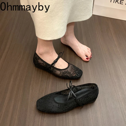 2026 Spring Lace Women Mary Jane Shoes Fashion Slip On Comfort Street Style Soft Sole Female Internal Elevation Dress Shoes