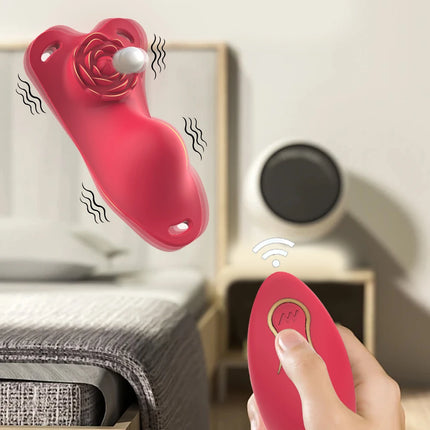 10-Frequency Lace Wear Rose Vibrator Long Distance Remote Control Clitoris U Point Masturbation Sex Toy Adult Female Couple Game
