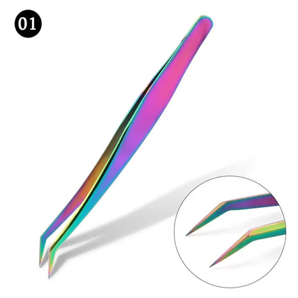 New Designed Isolation Lash Extension Tweezers High Precision Stainless Steel Curved Tip Tweezers Quick-Separator Makeup Tools